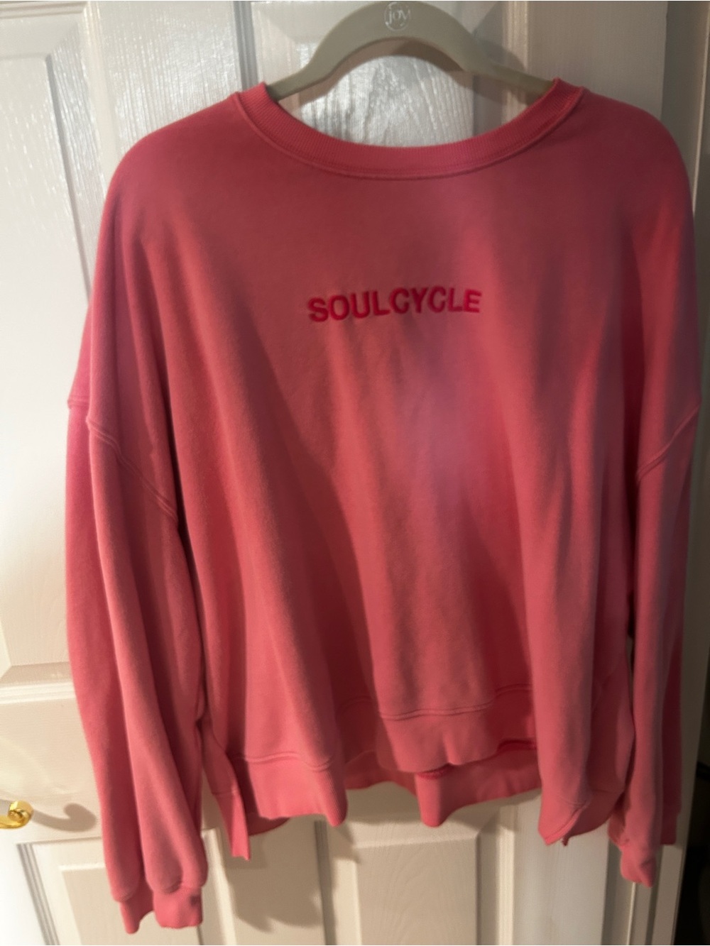SoulCycle Pink Embroidered CrewNeck - XL